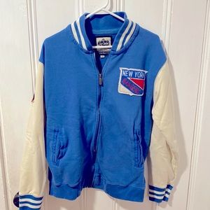 Throwback vintage New York rangers sweatjacket zip up no hood